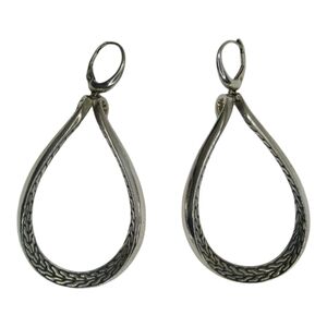 John Hardy 925 Sterling Silver Classic Chain Asli Leverback Drop Earrings 21g